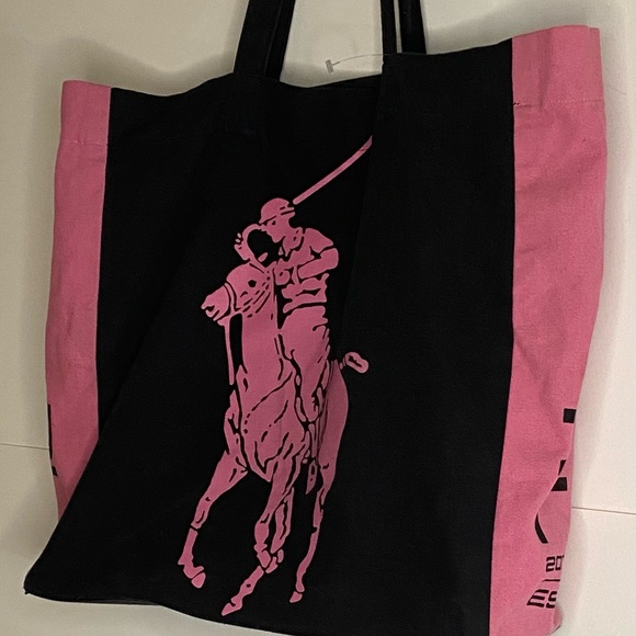 VINTAGE RALPH LAUREN POLO BAG pink and black - Picture 1 of 3